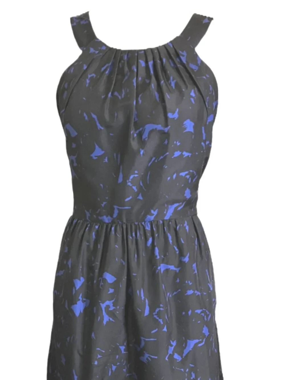 J.Crew Collection 100% Silk Sleeveless Black/Blue Lined Knee Length Dress Size 4